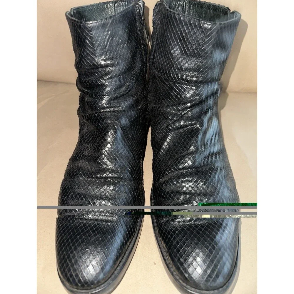 john varvatos Morrison Sharpie Snake Embossed Boots Size 9 Mens